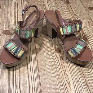 Franco Sarto Slingback Open Toe Platform Sandal